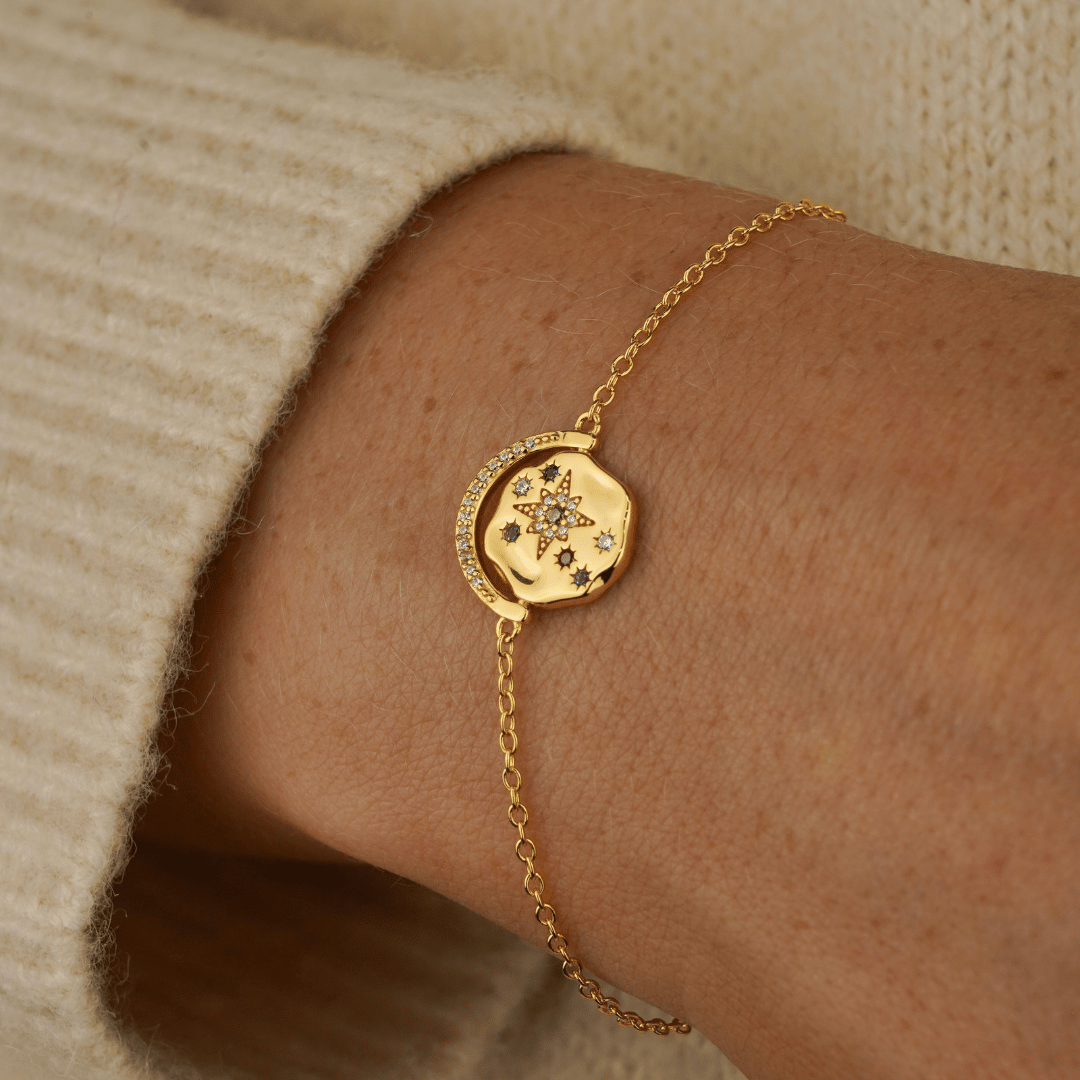 Silver Moon & Stars Bracelet
