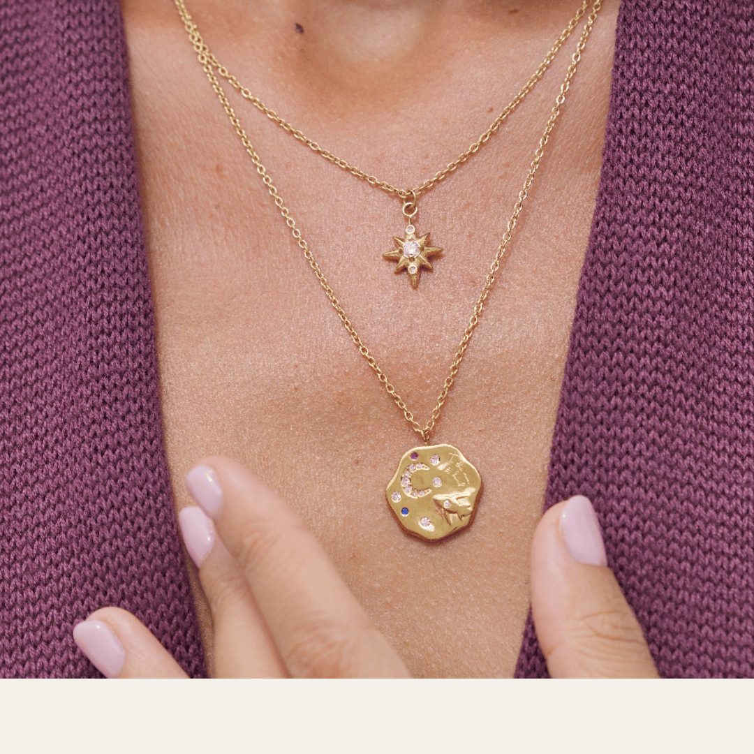 To The Moon & Star Drop Necklace Stack
