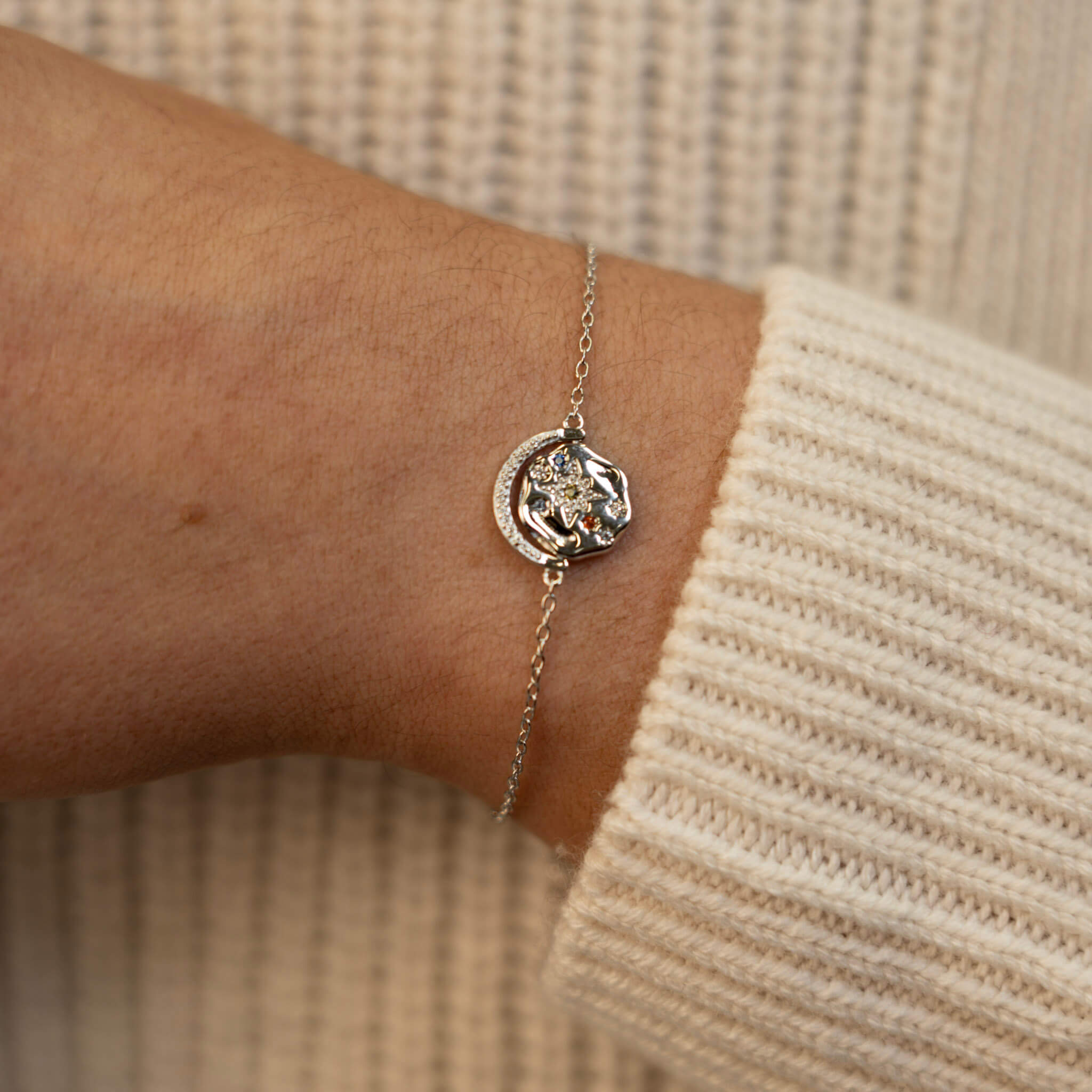 Silver Moon & Stars Bracelet