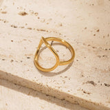 circle shaped ring called the cosmic ring. it's a water resistant ring that can be styled up or down. 