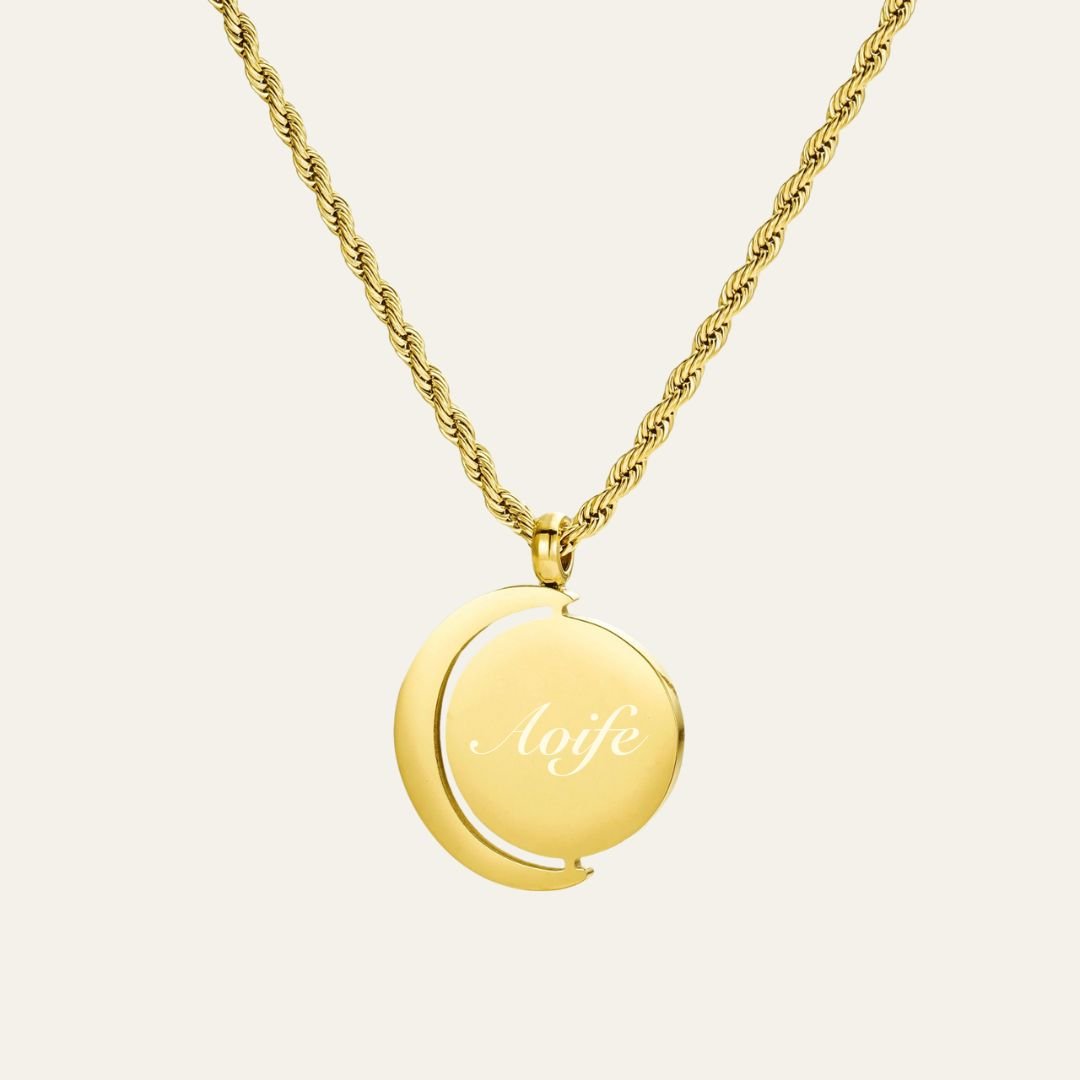 Engravable My Moon Necklace - Mettle & Bloom