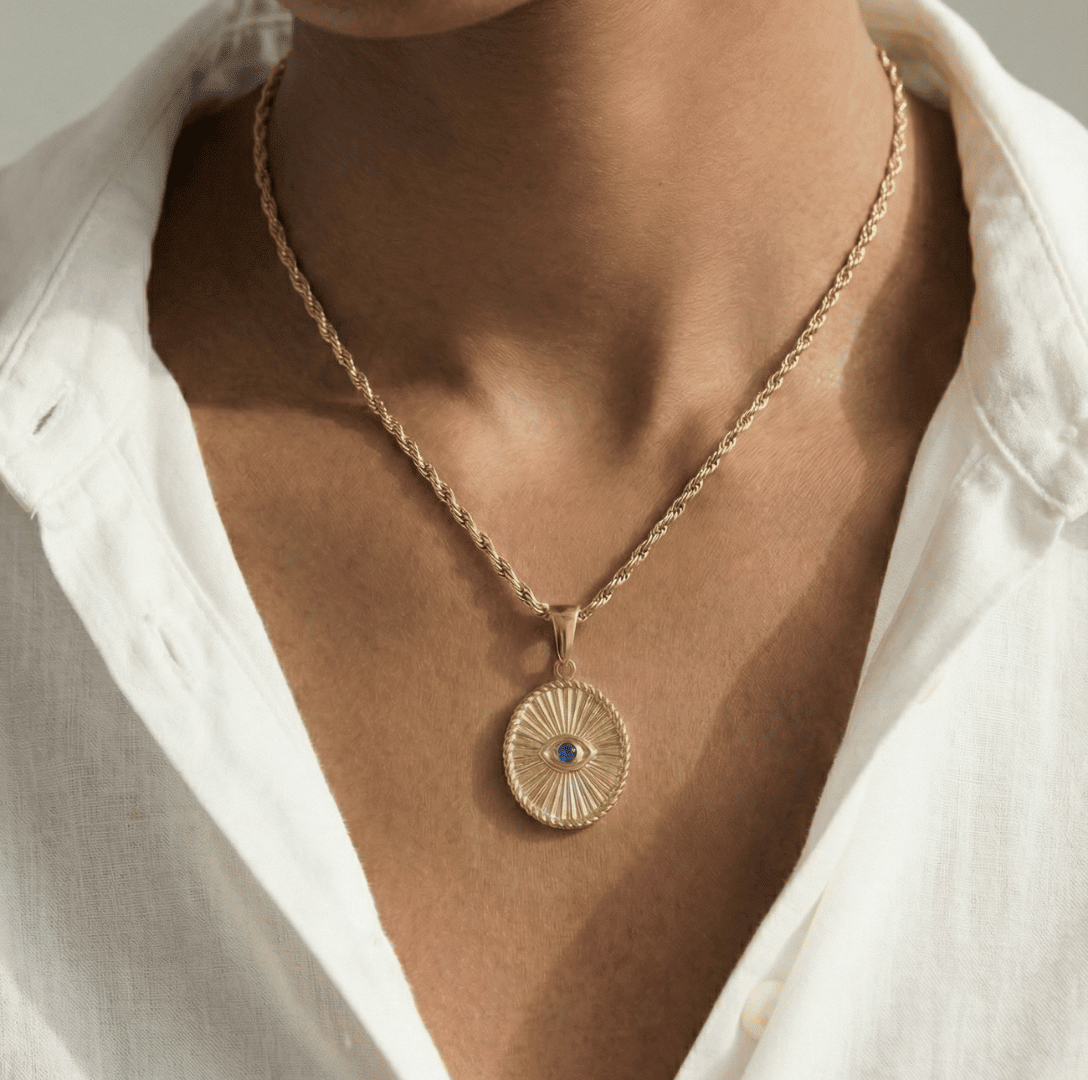 Evil Eye Oval Necklace - Mettle & Bloom