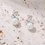 Louise Pearl Earrings Silver