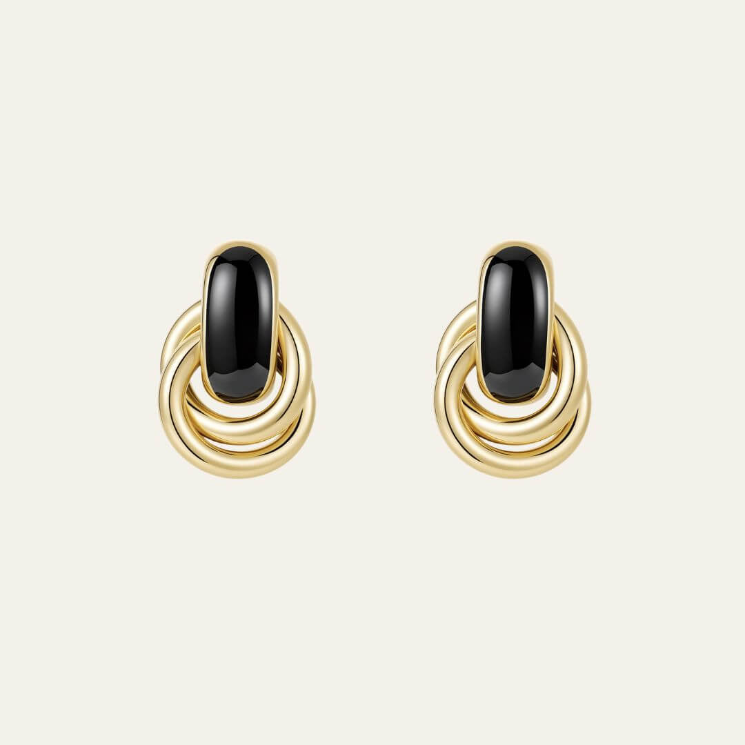 Mayfair Knot Earrings Black - Mettle & Bloom