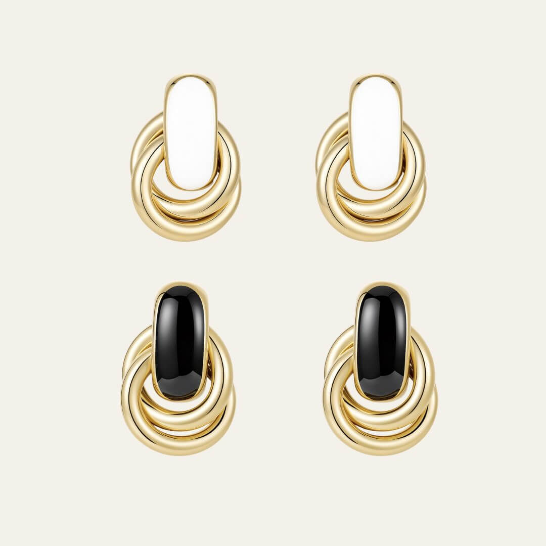 Mayfair Knot Earrings Black - Mettle & Bloom