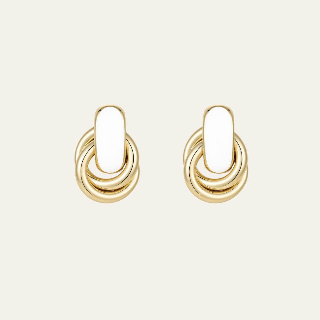 Mayfair Knot Earrings White - Mettle & Bloom
