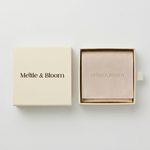 Custom packaging at Mettle & Bloom. Every piece of jewellery comes in it's own suede storage pouch and drawer box, as photographed. 