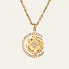 My Sun Moon & Stars Necklace Rope Chain - Gold 14k gold plated - water resistant - Mettle & Bloom
