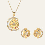 My Sun, Moon & Stars Necklace & Stud Set - Gold - Mettle & Bloom