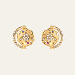 My Sun, Moon & Stars Studs Gold