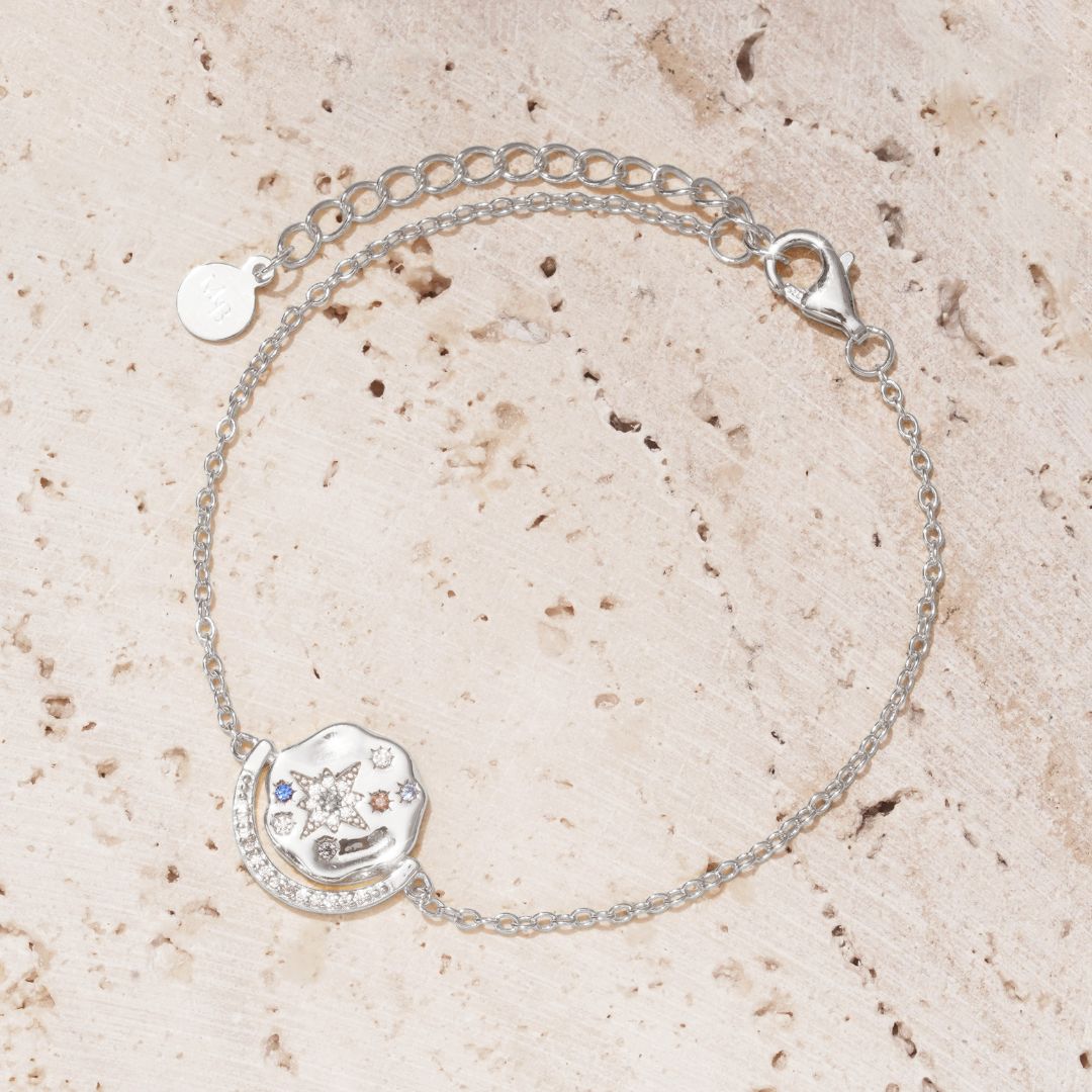 Silver Moon & Stars Bracelet
