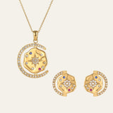 Mein Sonne, Mond & Sterne Halskette & Ohrstecker Set