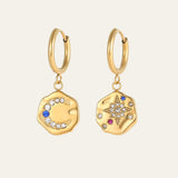 My Sun, Moon & Stars 2.0 necklace & earrings set -  gold
