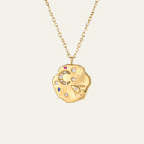 gold necklace rich in meaning. this is the i love you to the moon and back necklace