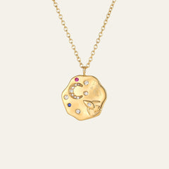 gold necklace rich in meaning. this is the i love you to the moon and back necklace