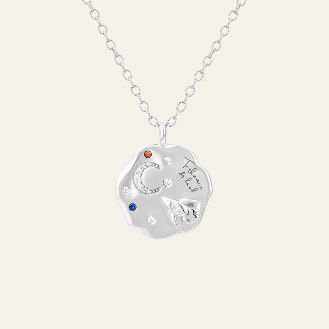 To The Moon & Back Necklace Silver - Mettle & Bloom