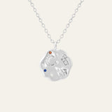 Silver necklace rich in meaning. this is the i love you to the moon and back necklace