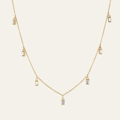 White Chakra Necklace - Gold