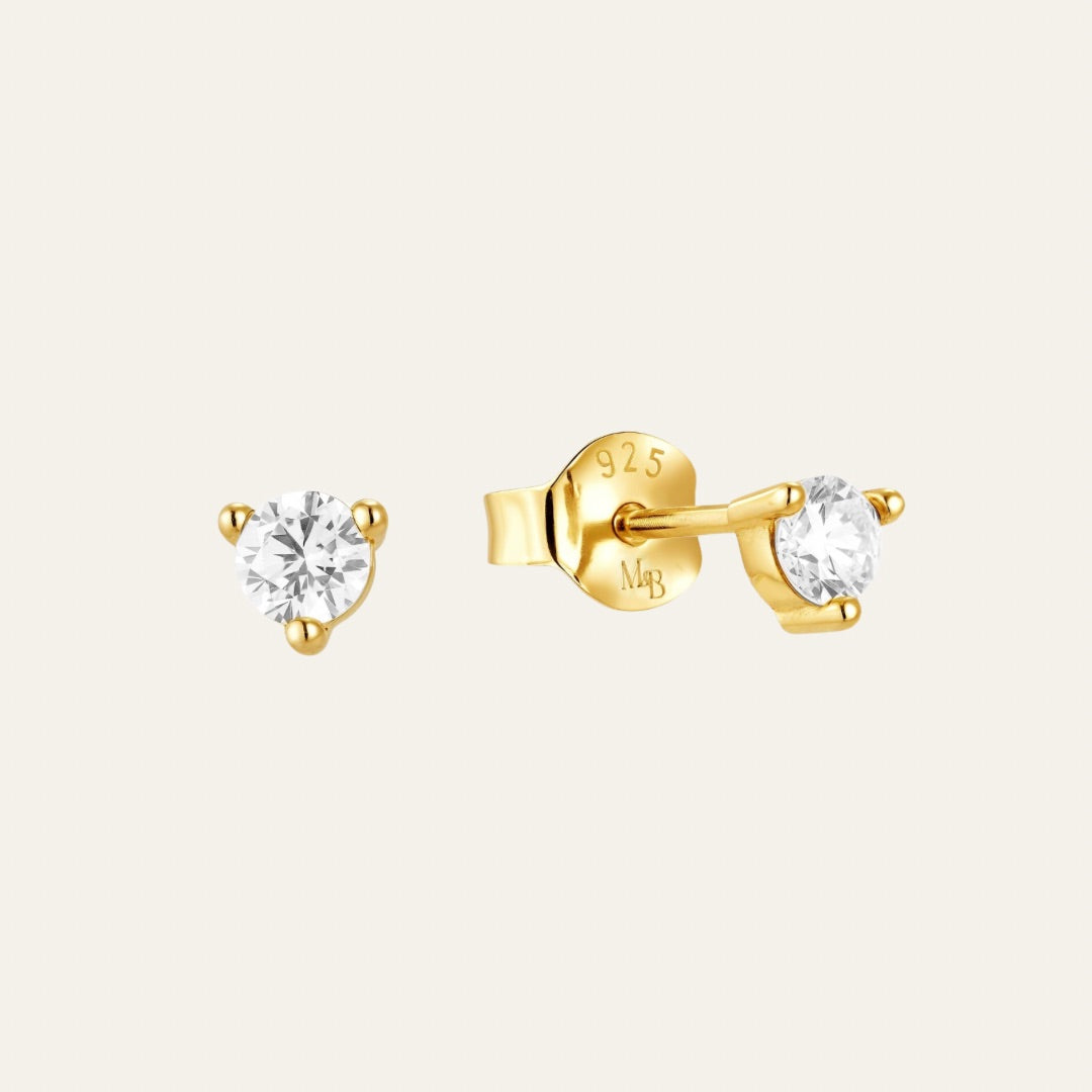 white stone sparkly stud earring